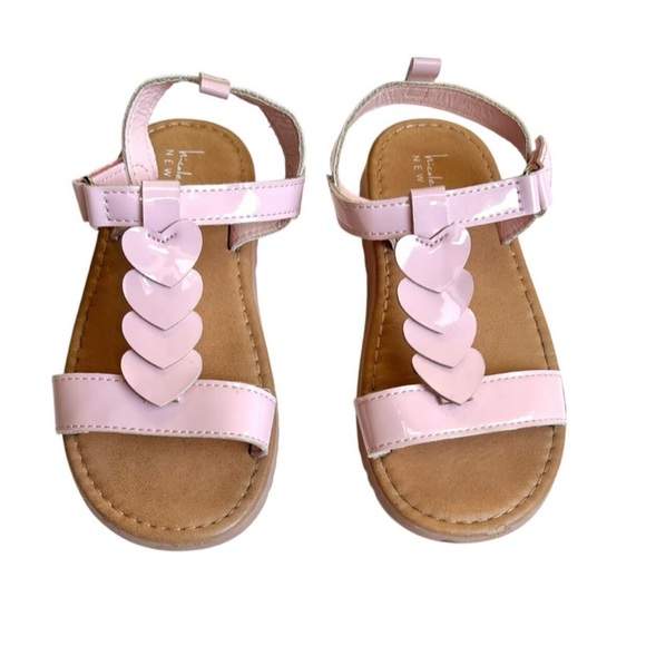 Adorable NICOLE MILLER NEW YORK Pink Heart Kids Sandals, TODDLER Size 10 - Picture 1 of 9